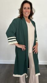 Kaftan vest crèpe donker groen