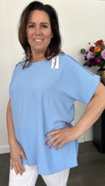 Shirt Lidya met knoopjes +Size ijsblauw