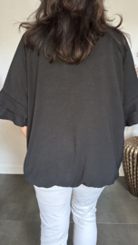 Top Luna met kraagje Zwart