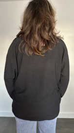 Top met strik CREPE  zwart