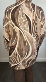 Stretch blouse soft Animal mix Taupe