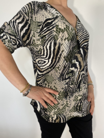 Shirt zipp zebra/ snake army