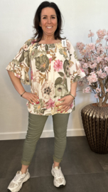 Blouse Fleur gebloemd Army