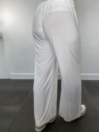 Broek met wijde pijpen ecru