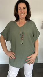 Shirt Lucy met ketting +Size army