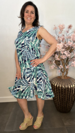 Hemdjurk Palmblad marine/mint/wit