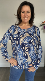 Ballon shirt met elastiek april blauw