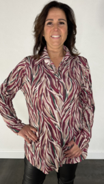 Stretch blouse travel flames magenta
