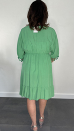 Korte jurk Roxy met elastiek  groen