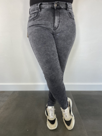 G-smack high waist/ stone washed jeans grijs SALE