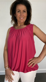 Ballon top travel  +size fuchsia (donker)