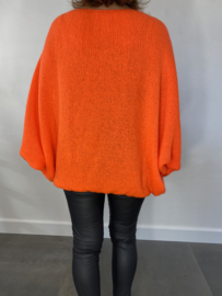 Oversized gebreide zachte trui Lia oranje neon