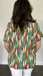 Ballon shirt met elastiek elips groen (+size)
