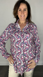 Stretch blouse travel paisley lila