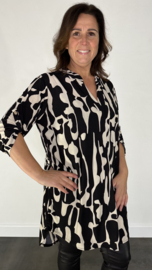 Tuniek Liz big lava ecru/zwart