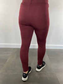 Legging met fleece gevoerd bordeaux