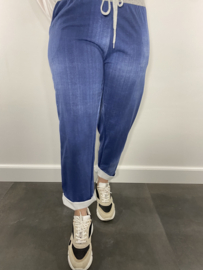 Joggingbroek denim blauw +size