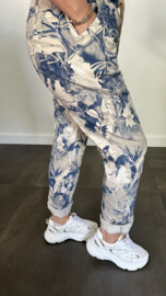 Joggjeans flowers & leaves +SIZE zand