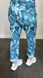 Joggjeans flowers & leaves +SIZE turquoise
