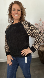 Velvet sweater panter sparkle Zwart