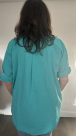 Geborduurde blouse Belle smaragd