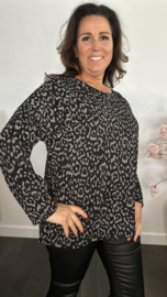 Panter sweater Maud Zwart/grijs