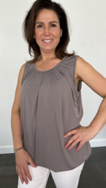 Ballon top travel taupe +size