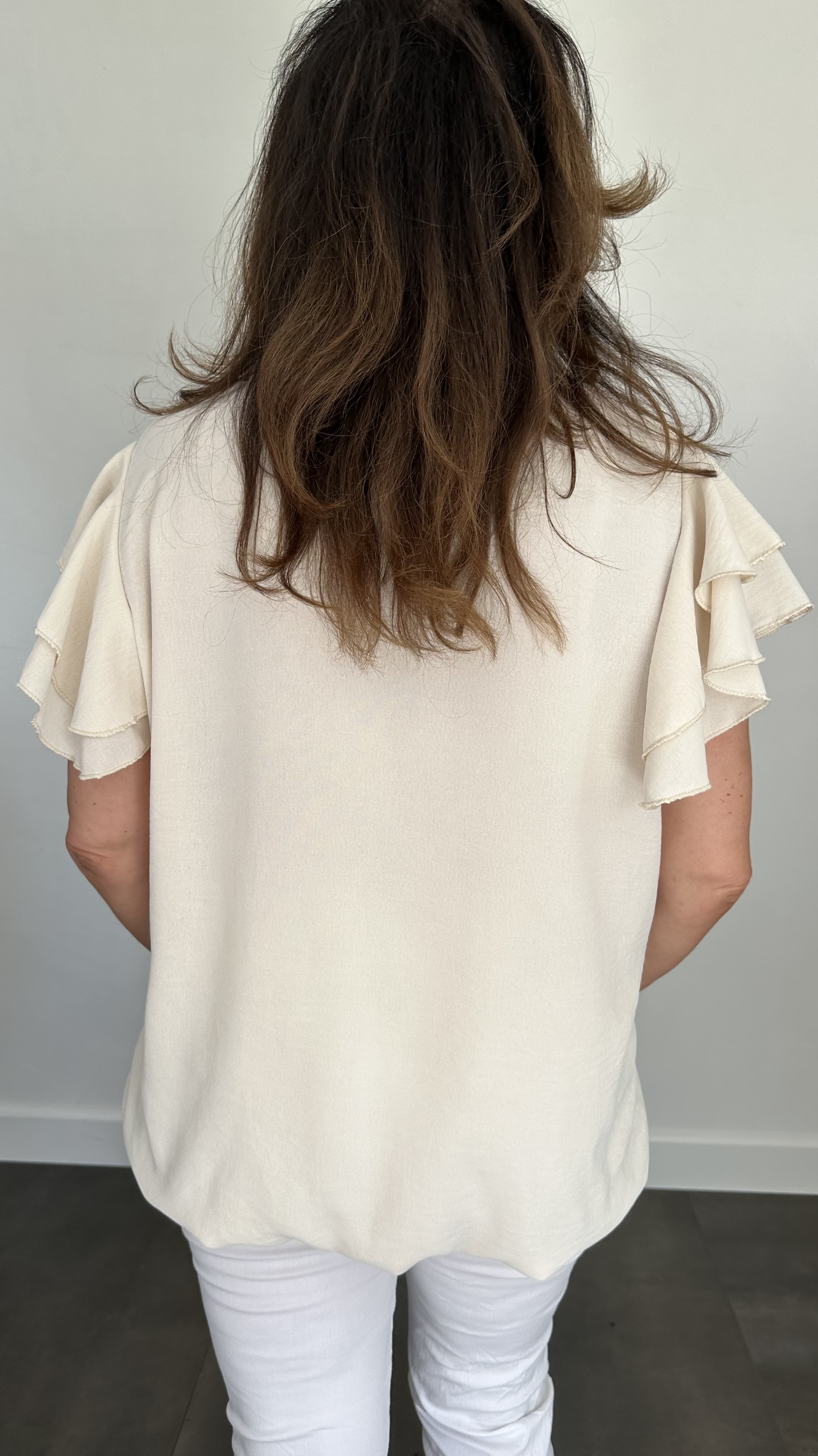 Shirt Celine met ketting beige +SIZE
