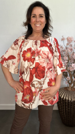 Blouse Fleur gebloemd Rood