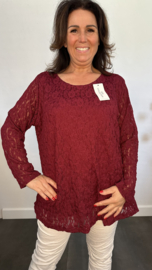 Kanten blouse Esmee Bordeaux