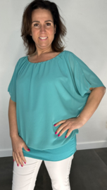 Blouse met boord korte mouw +SIZE mint
