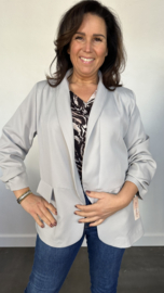 Blazer Marjan met gesmokte mouw licht grijs