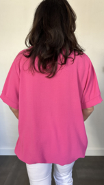 Top Maya korte mouw +SIZE fuchsia