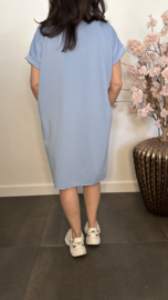 Sweaterdress Dianne bling IJsblauw