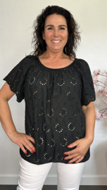 Broderie blouse Olivia Zwart