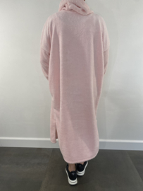 Fluffy jurk met capuchon baby roze