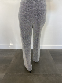 Glitter broek met strik en wijde pijp zilver