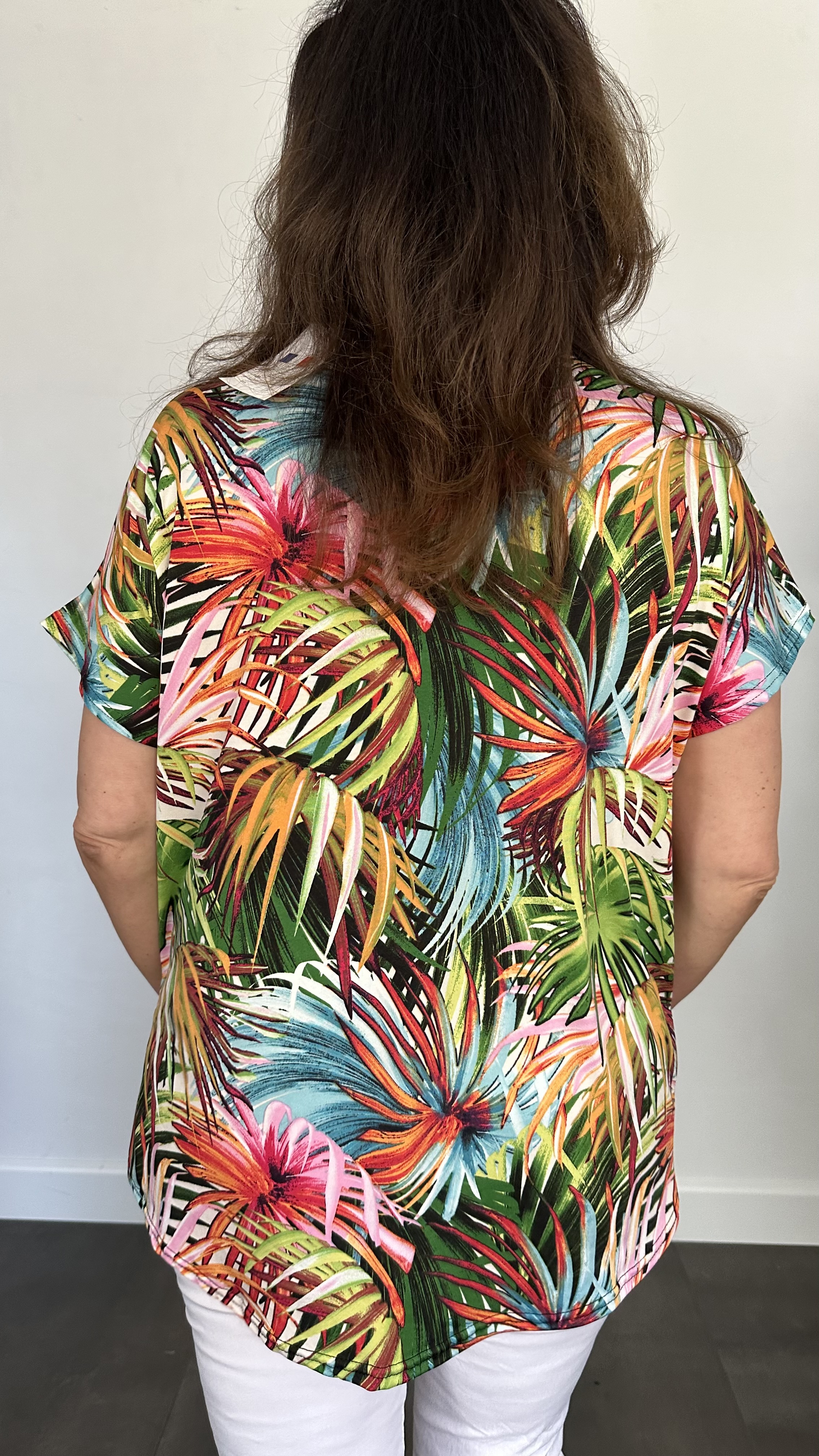 Shirt Zipp palm gekleurd