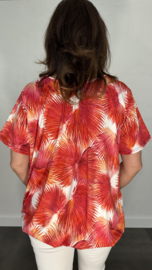 Ballon shirt met elastiek old palm rood