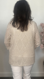 Opengewerkte blazer Taupe