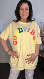 Sweatshirts Good vibes Geel