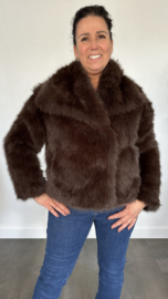 Kort bontjasje bruin (fake fur)