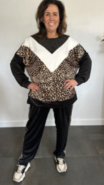 2-Delig comfy pak Velvet panter +Size Zwart