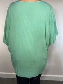 Blouse met knoop bling groen SALE