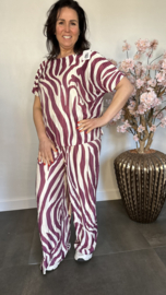 2-Delig comfy pak plissé Zebra Bordeaux SALE