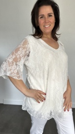 Kanten blouse Ilse +SIZE ecru