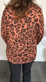 Trui Bibi panter Roestbruin