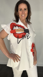 Blouse met ruche Lady Lipstick