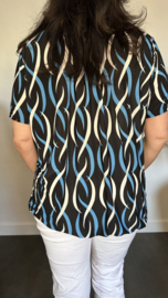 Ballon shirt met elastiek new elips zwart /blauw