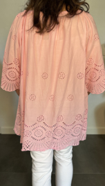 Broderie top Aurora pink